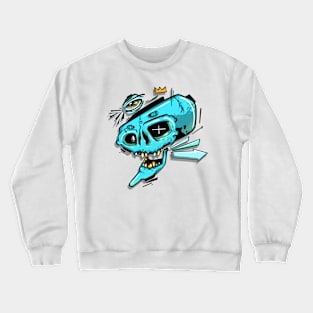 Blue Graffiti Skull Crewneck Sweatshirt